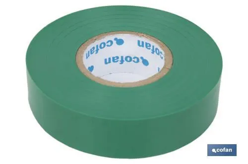Cinta Aislante 180 Micras | Color verde | Resistente al voltaje, al calor y a diferentes ácidos y alcalinos