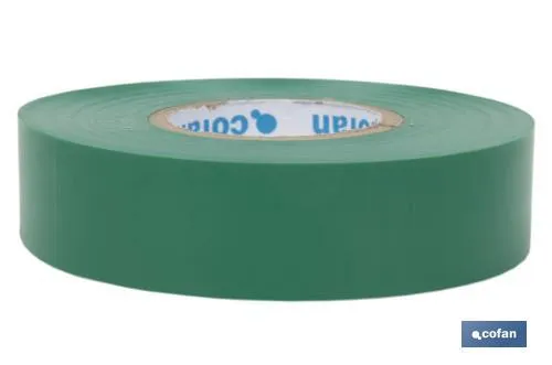 Cinta Aislante 180 Micras | Color verde | Resistente al voltaje, al calor y a diferentes ácidos y alcalinos