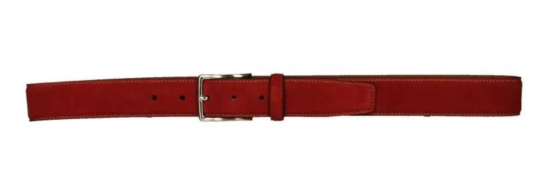 Cinturon Caballero Nobuck Rojo