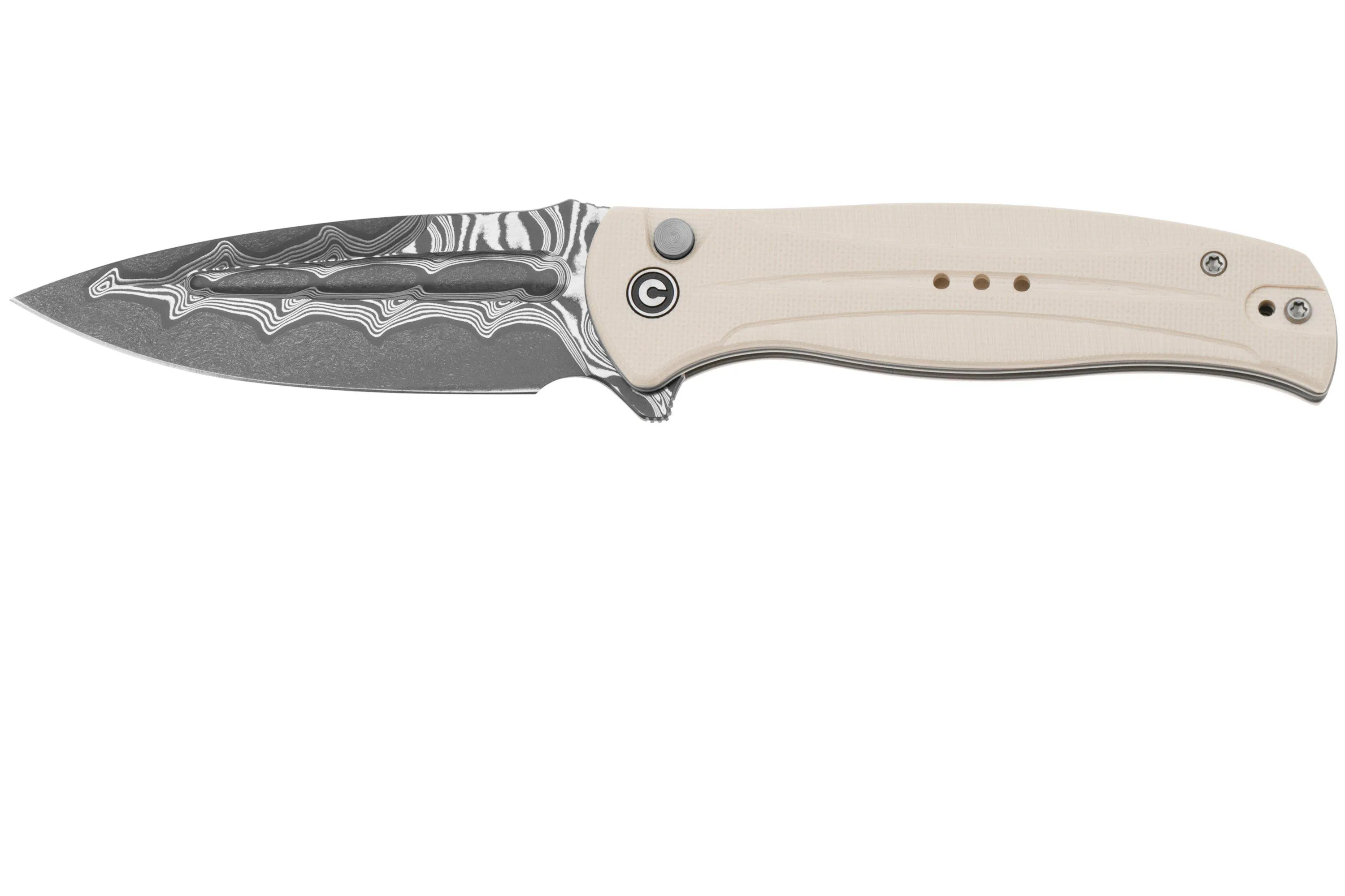 CIVIVI INCINDIE C23053DS1 DAMASCUS, IVORY G10, NAVAJA