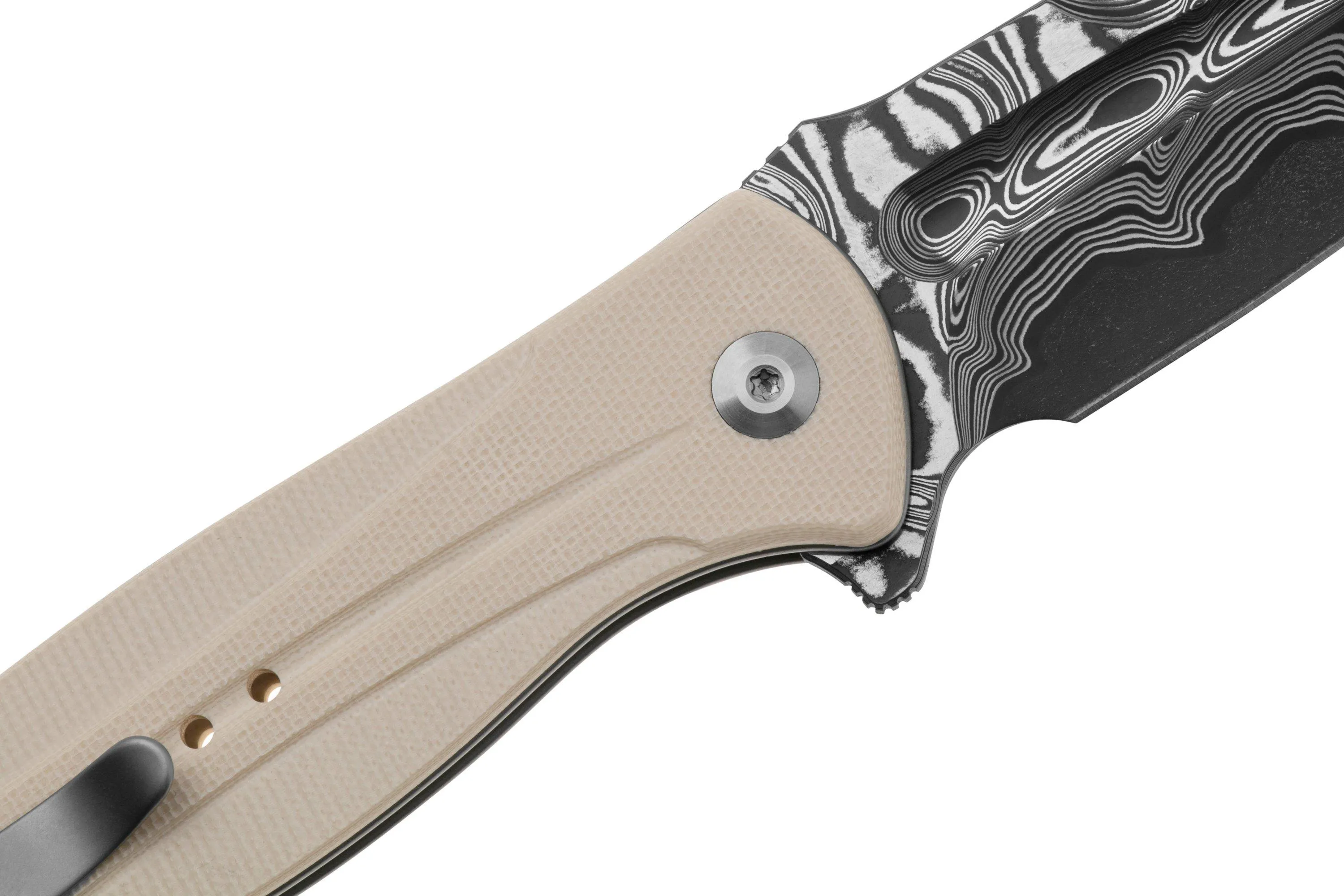 CIVIVI INCINDIE C23053DS1 DAMASCUS, IVORY G10, NAVAJA