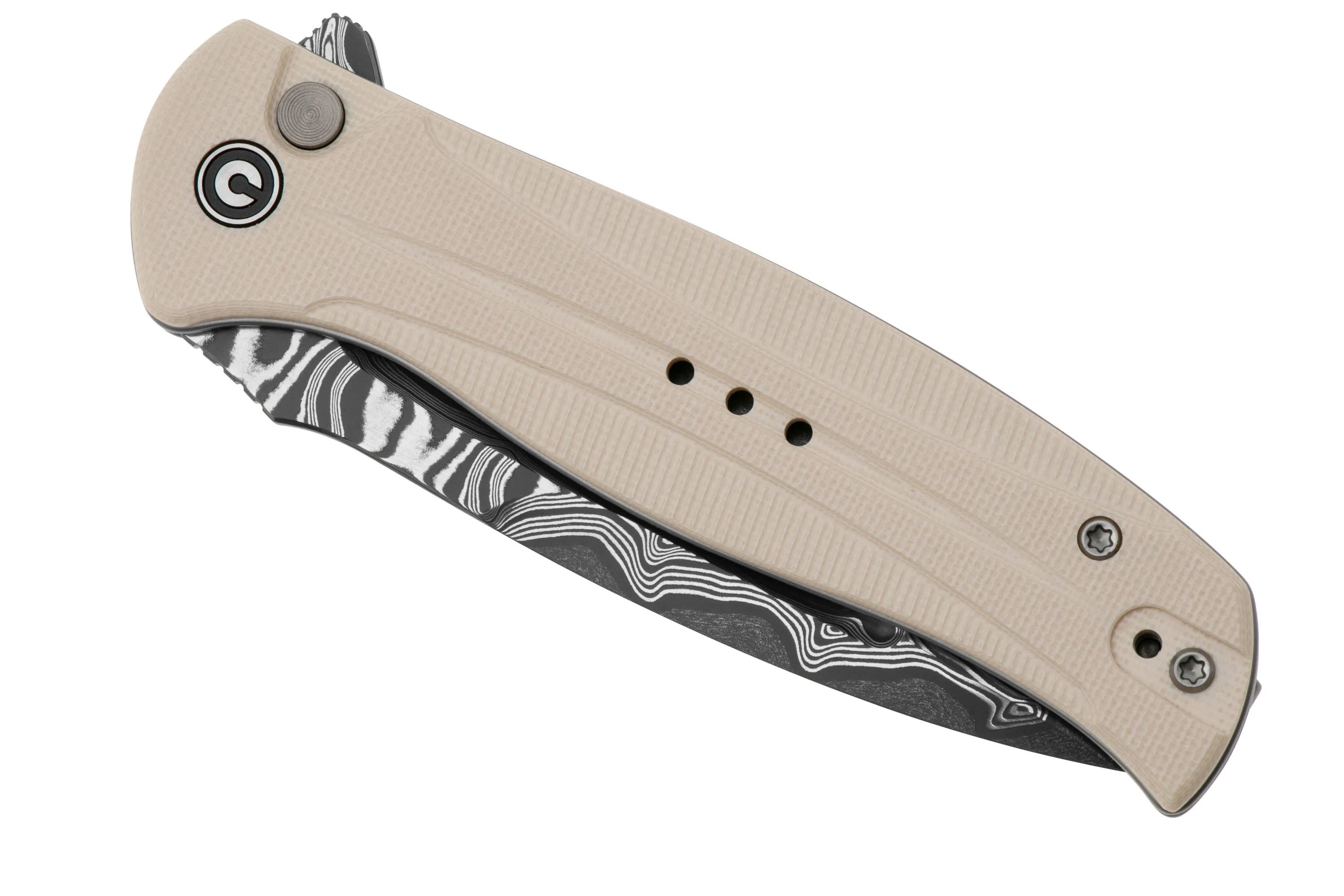 CIVIVI INCINDIE C23053DS1 DAMASCUS, IVORY G10, NAVAJA