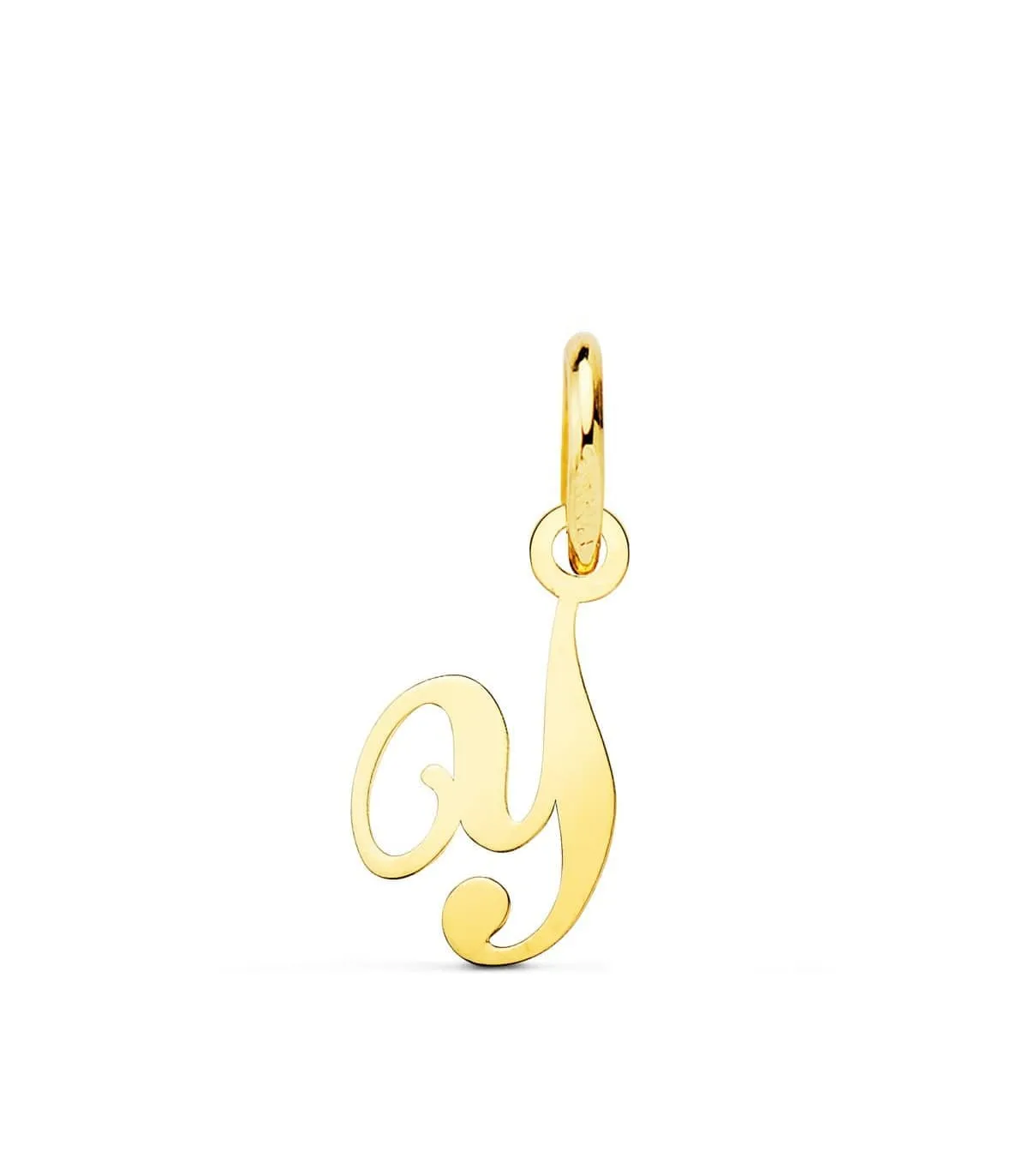 Colgante inicial Y oro amarillo 18k