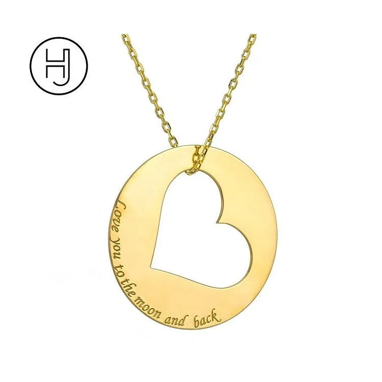 Colgante personalizado corazón calado plata de ley (cadena incluida)