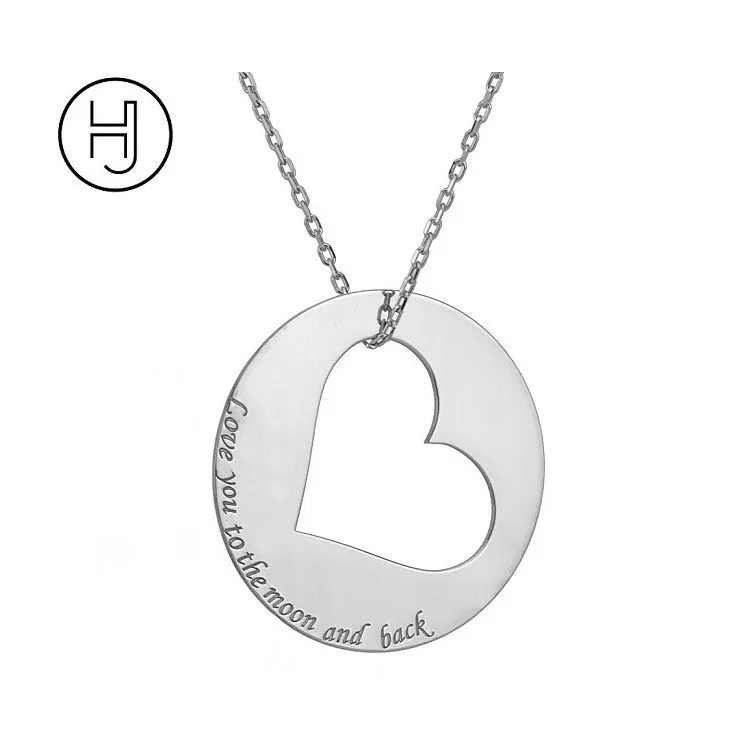 Colgante personalizado corazón calado plata de ley (cadena incluida)