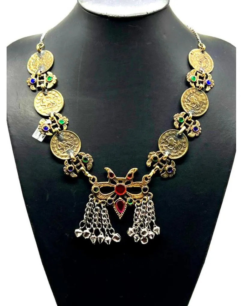COLLARES LARGOS DE ESTILO TRIBAL EXQUISITO DE LA ANTIGUA INDIA