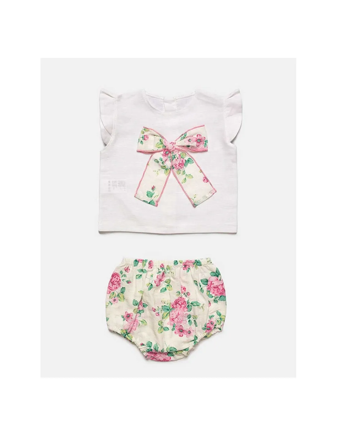 Conjunto Algarve Niña Bebé Camisa y Short Flores Fresa Juliana