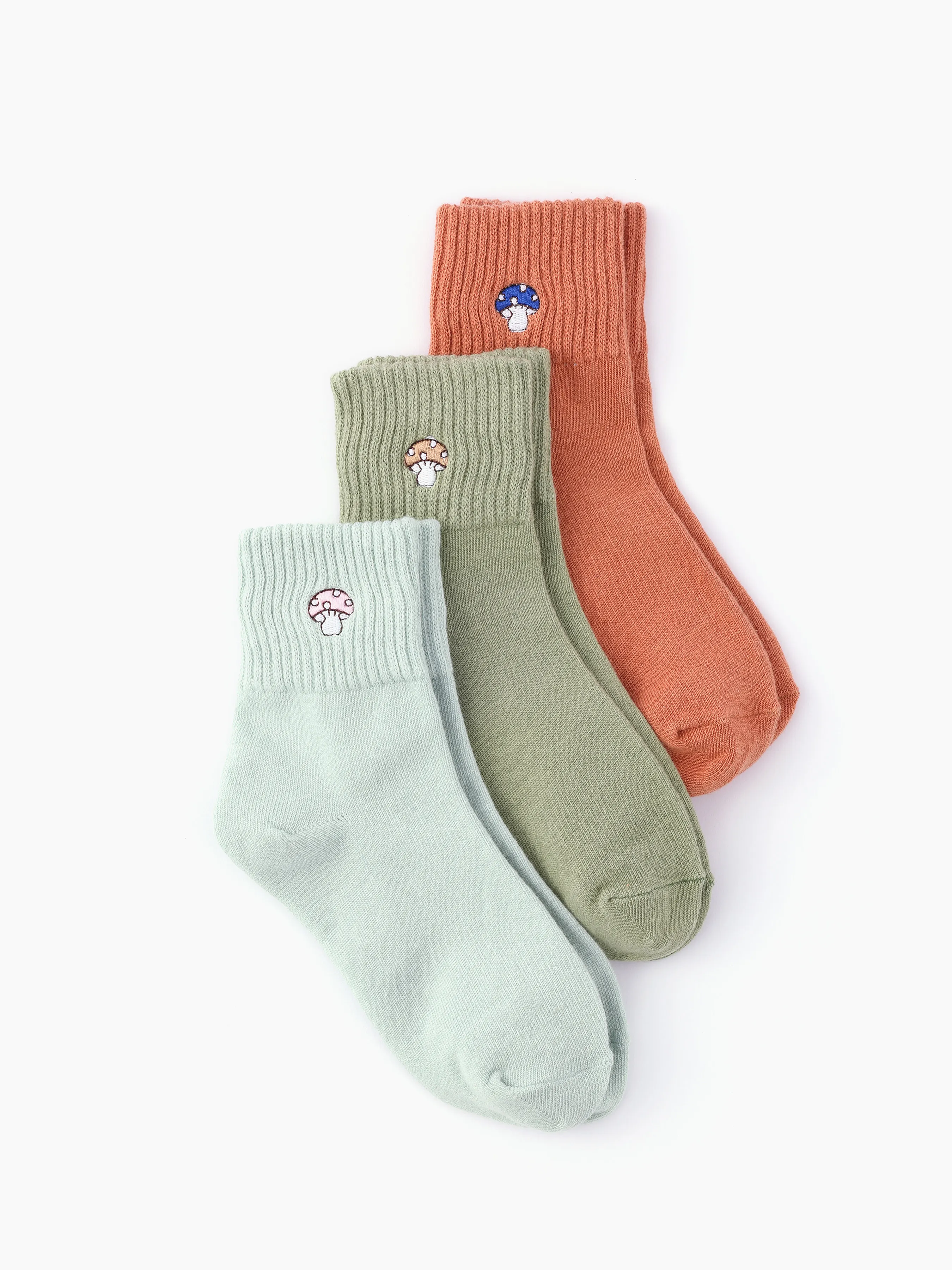Conjunto de 3 pares de calcetines con patrón de hongos