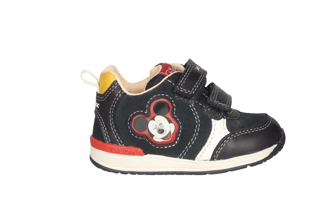 Deportivo Nobuck 2 Velcros Azul Cara Mickey Lateral