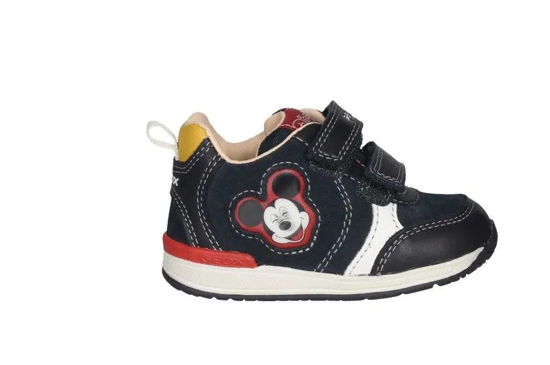 Deportivo Nobuck 2 Velcros Azul Cara Mickey Lateral