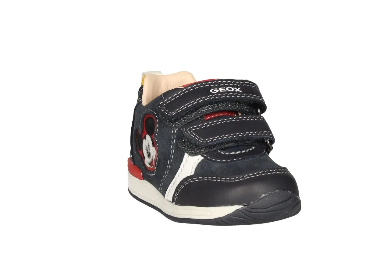 Deportivo Nobuck 2 Velcros Azul Cara Mickey Lateral