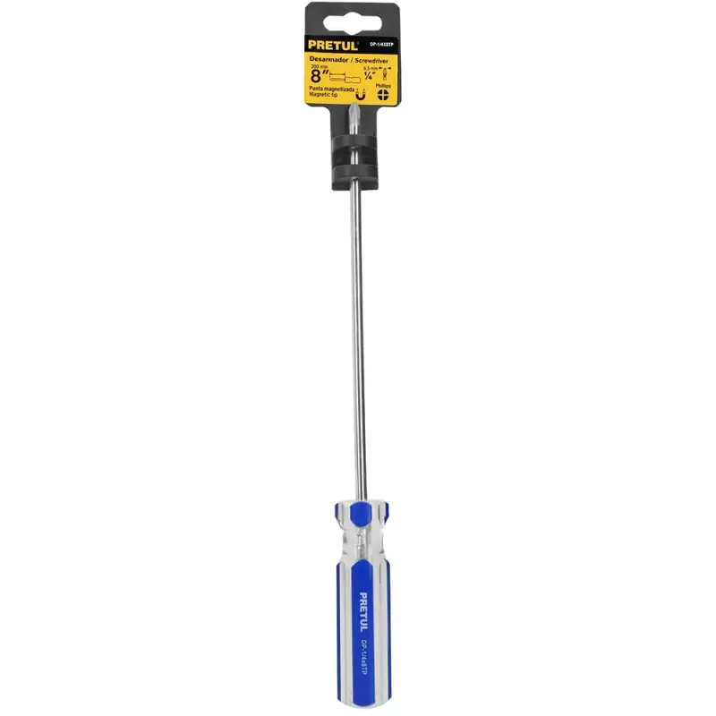 DESARMADOR CON PUNTA PHILLIPS DE 1/4" X 8"  21475 PRETUL