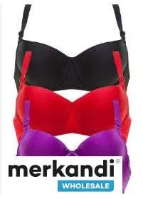 Diferentes variantes de color para sujetadores de mujer disponibles al por mayor desde Turquía.