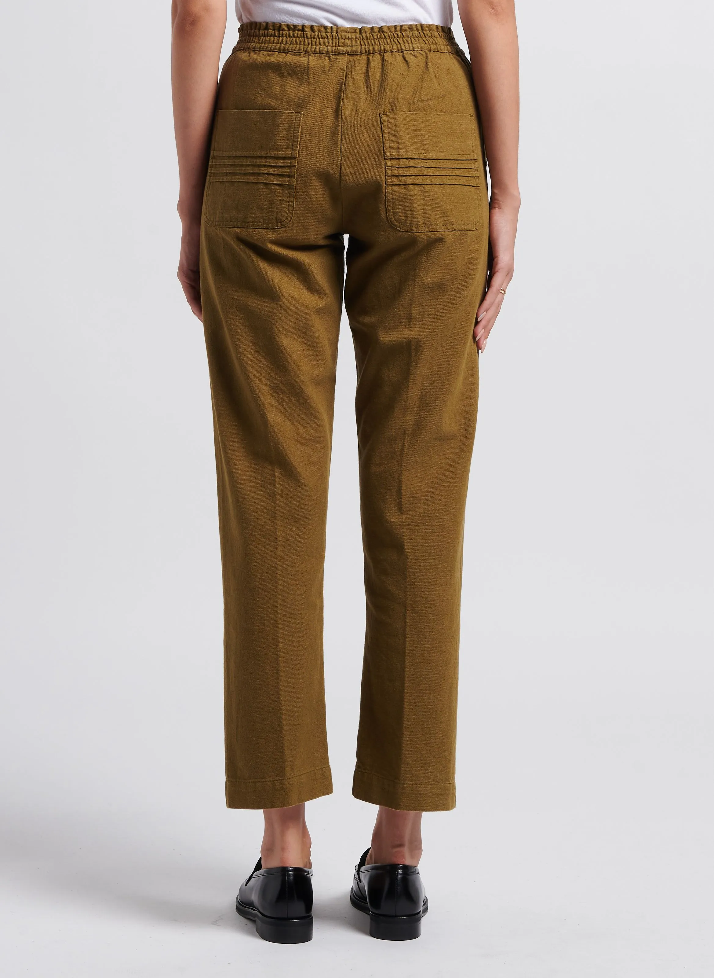 ERNEST  PANTALóN RECTO DE ALGODóN EN CAQUI