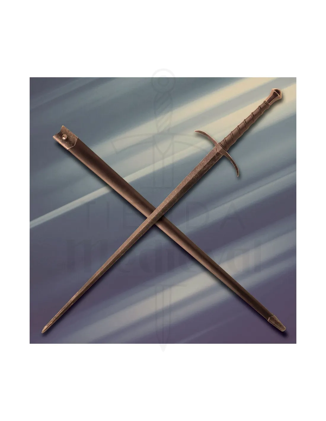 Espada Bosworth larga de combate, afilada