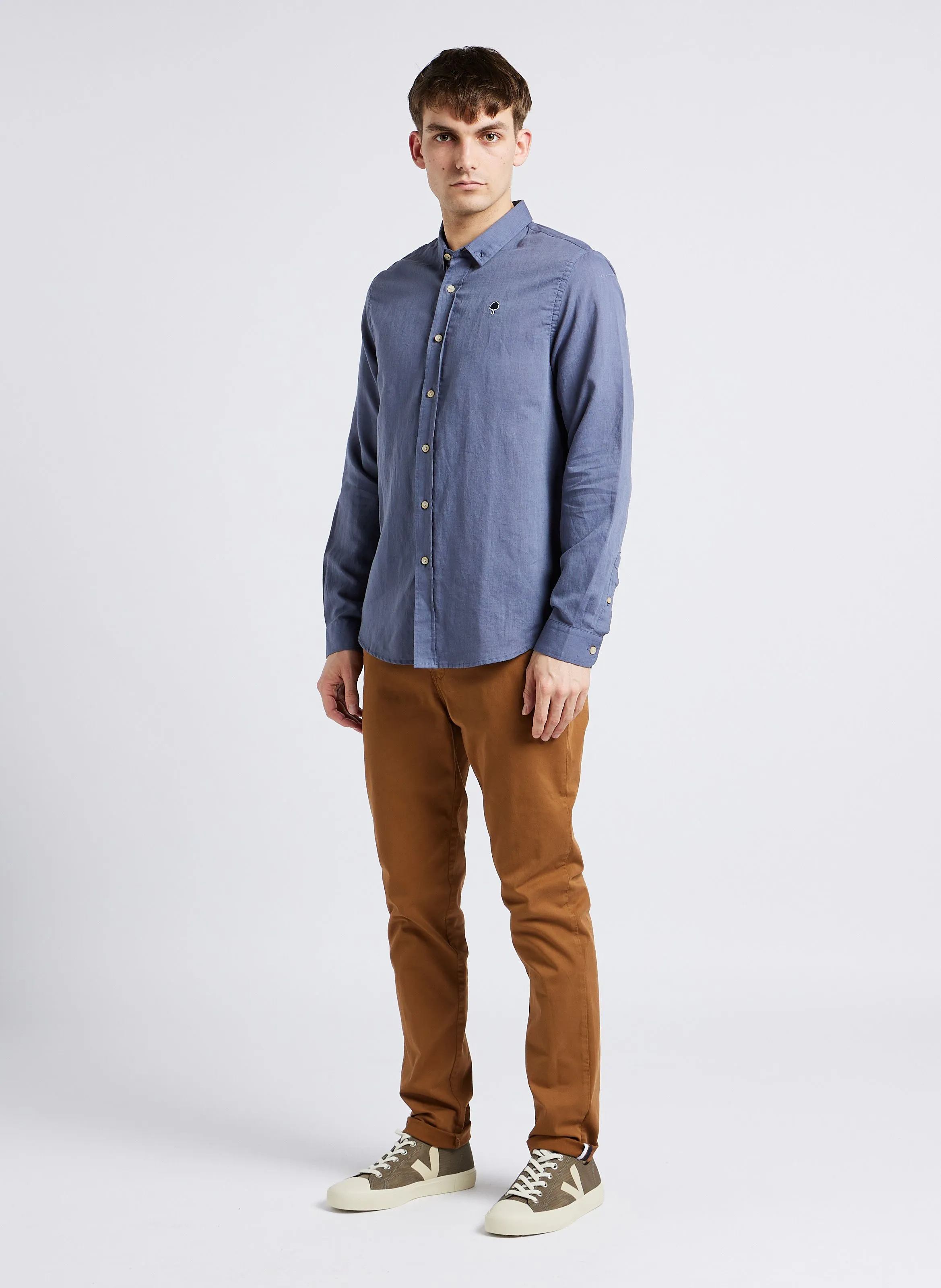 FAGUO BRIX  PANTALóN CHINO SLIM DE MEZCLA DE ALGODóN ORGáNICO EN MARRON