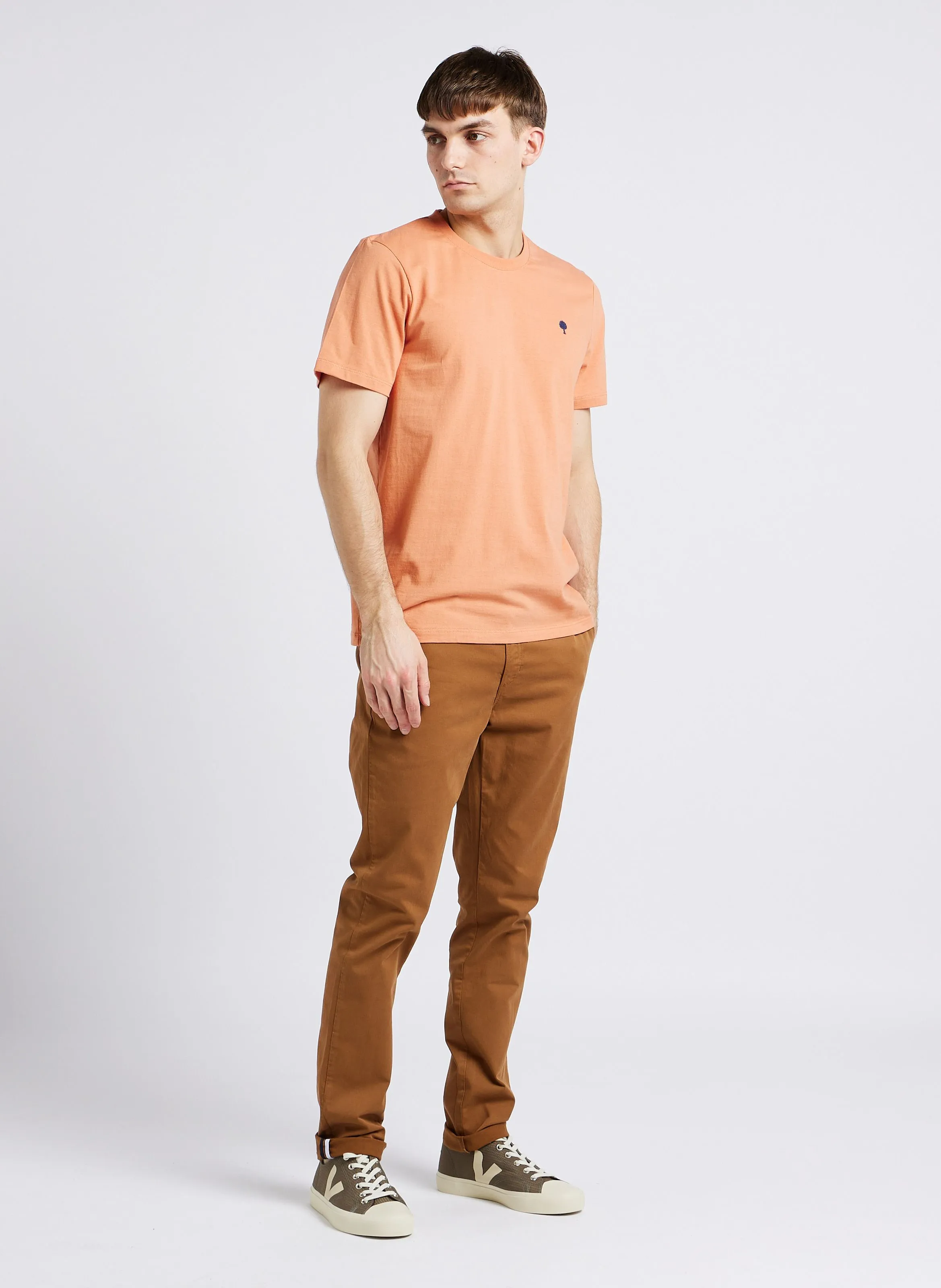 FAGUO BRIX  PANTALóN CHINO SLIM DE MEZCLA DE ALGODóN ORGáNICO EN MARRON