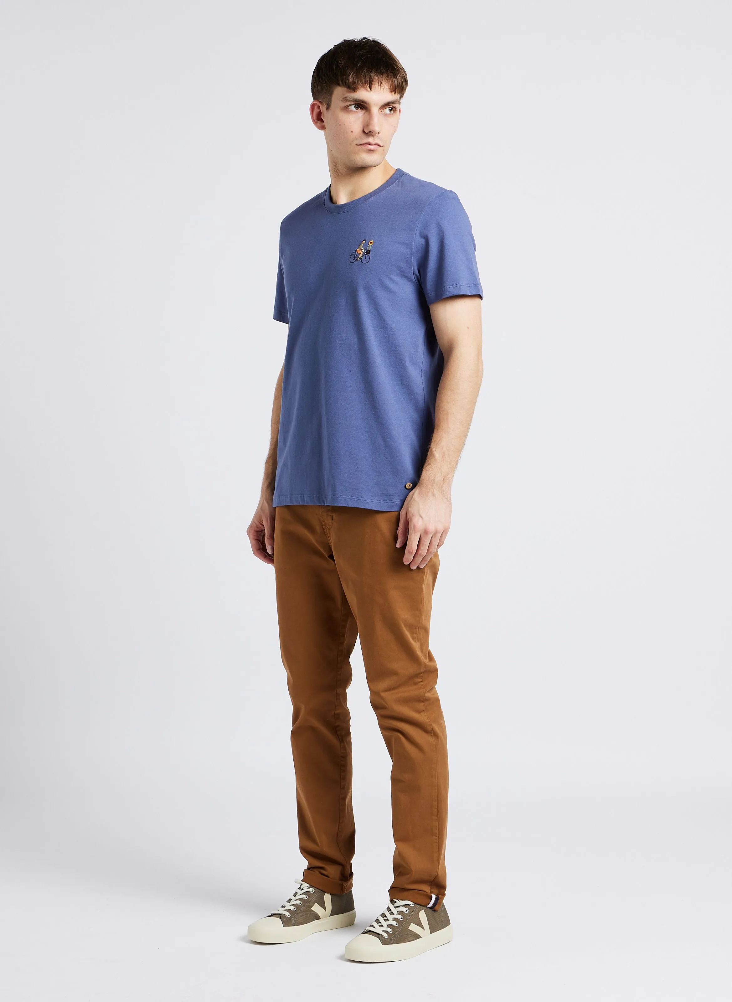 FAGUO BRIX  PANTALóN CHINO SLIM DE MEZCLA DE ALGODóN ORGáNICO EN MARRON