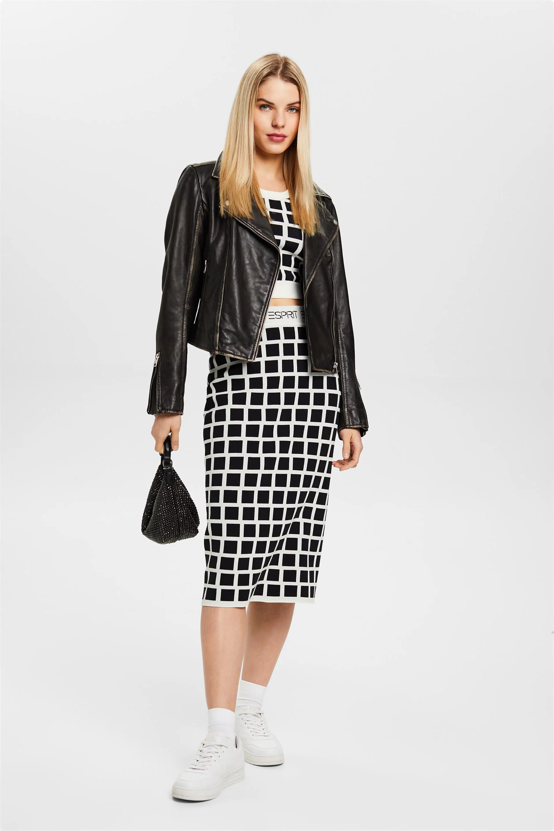 Falda midi jacquard con logotipo
