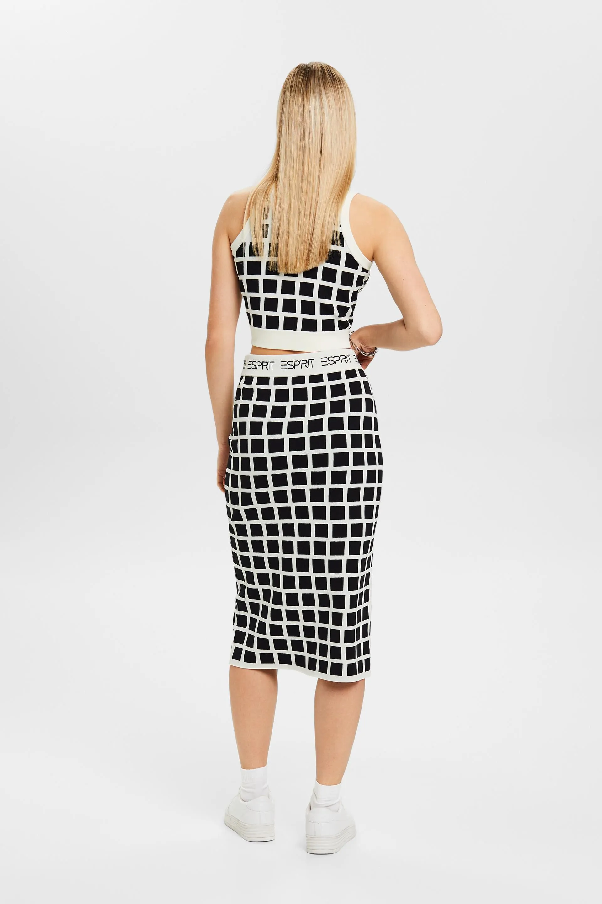 Falda midi jacquard con logotipo