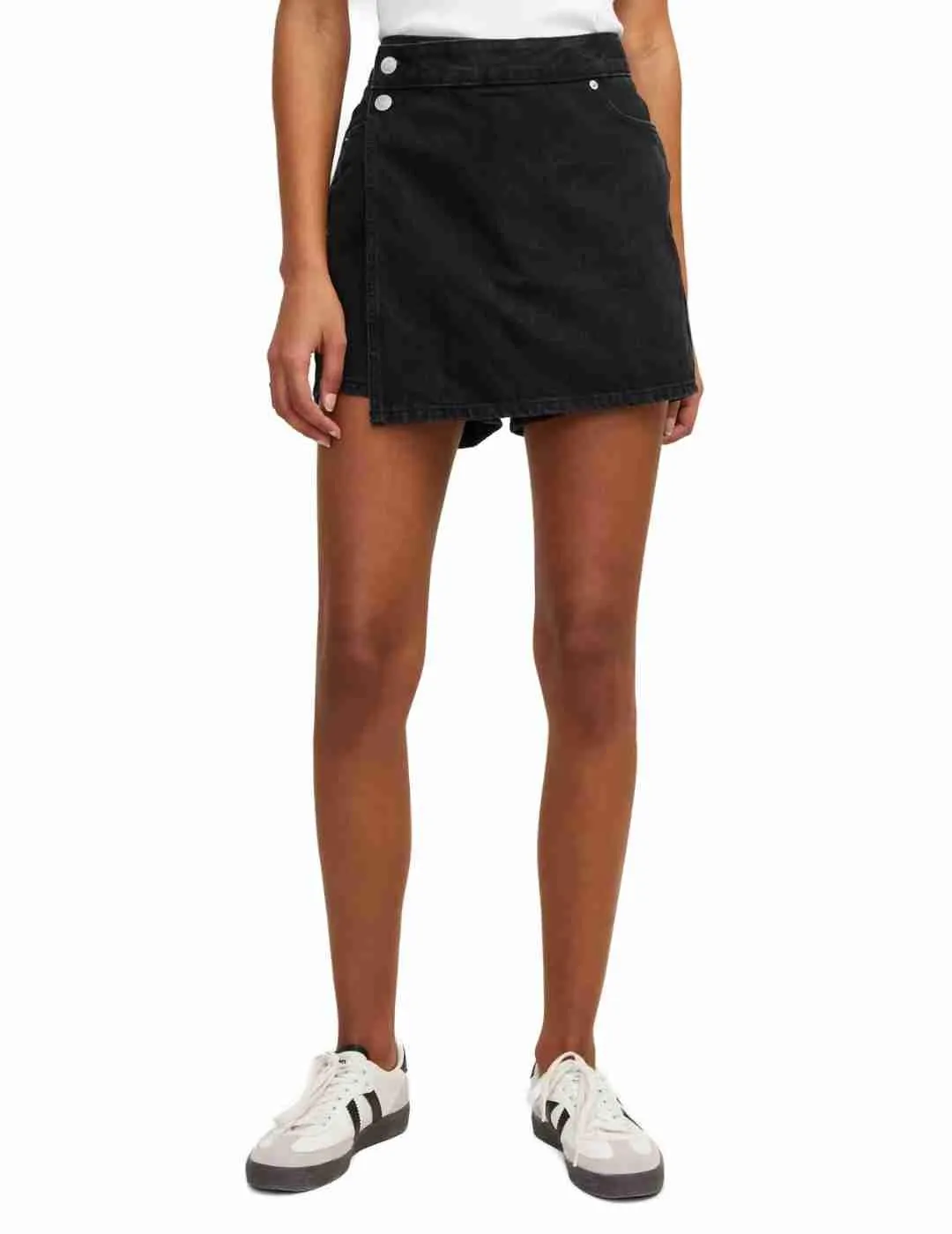 Falda pantalón JJXX negro denim para mujer