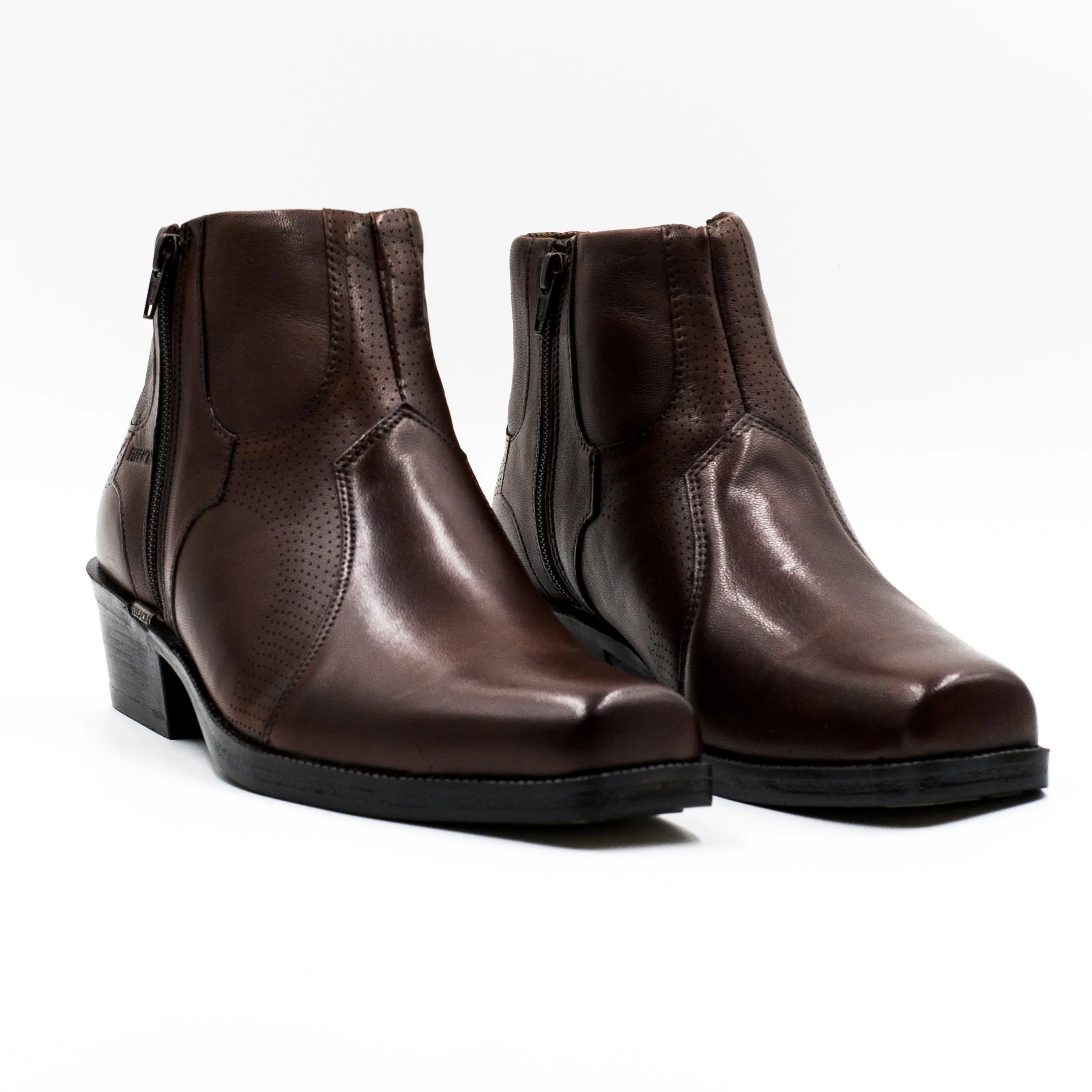 Ferracini Botin hombre con cierre color café