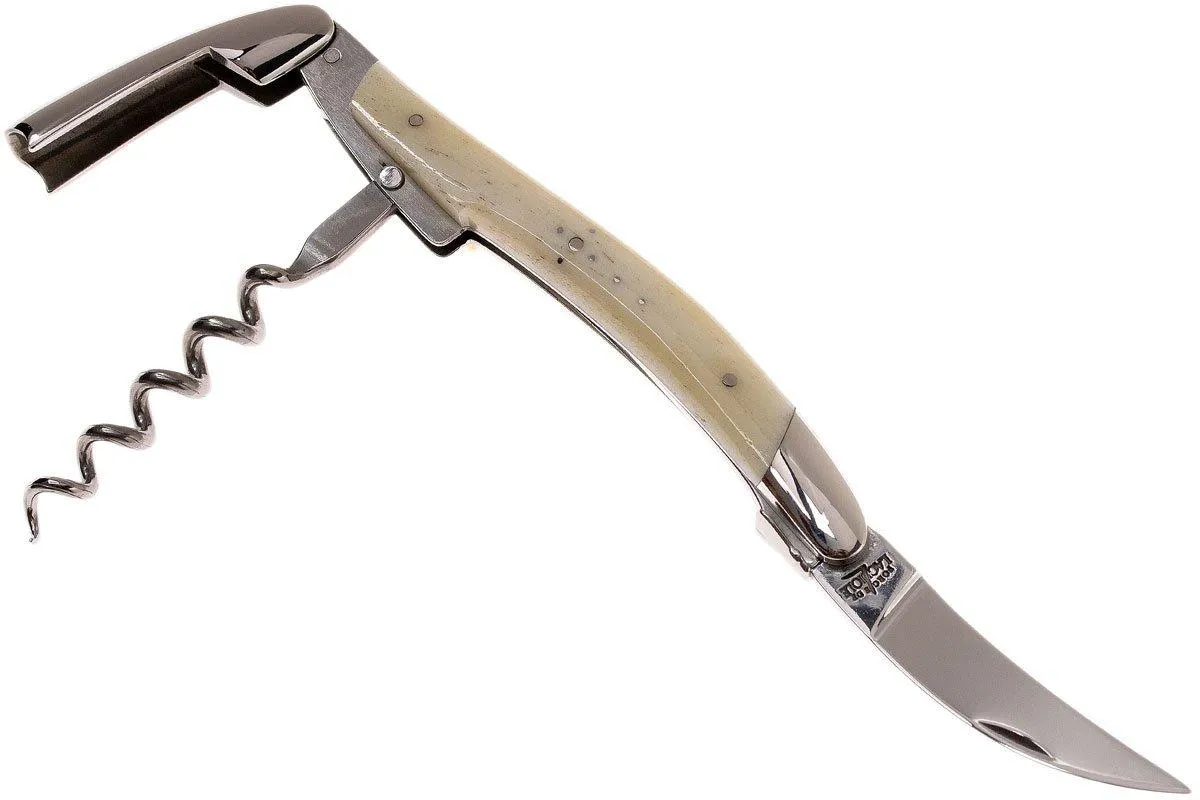 Forge Laguiole SOMX1OS sacacorchos de camarero pulido, hueso blanco