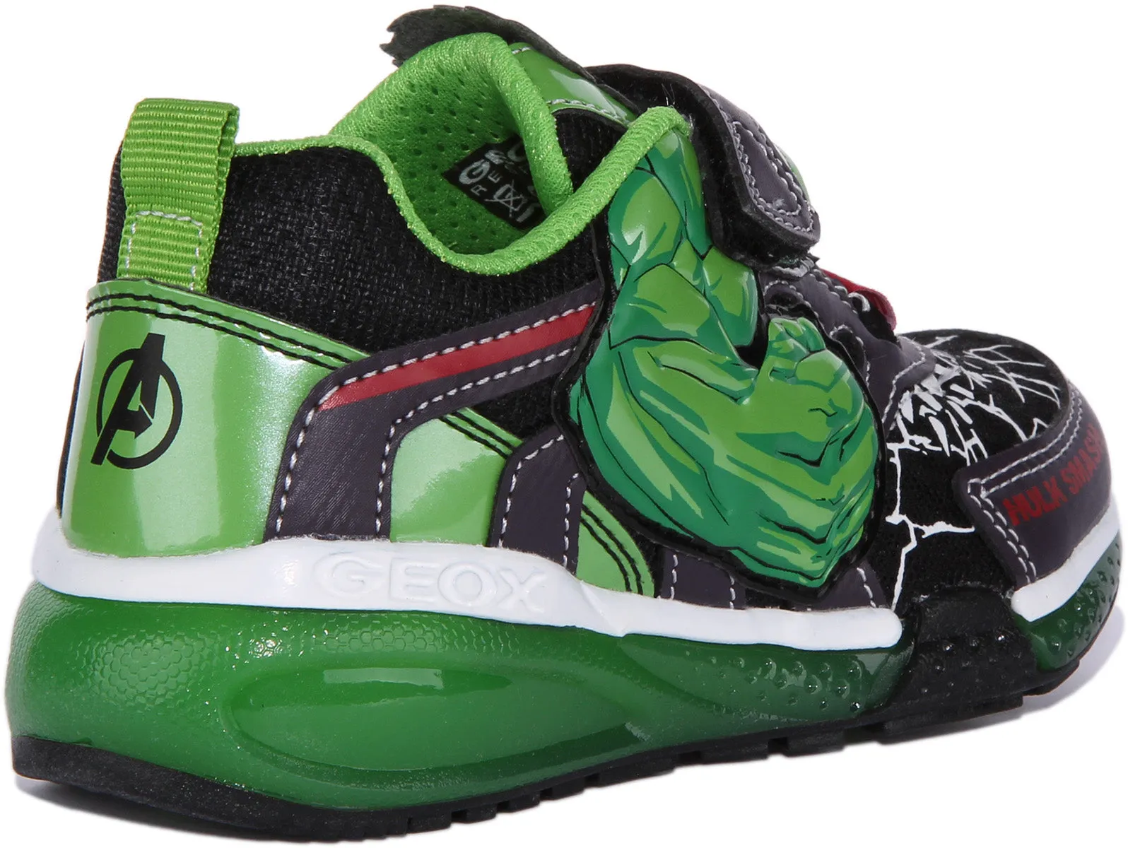 Geox J Bayonyc B.B Zapatillas con estampado de Black Panther de un solo tirante para niños en negro