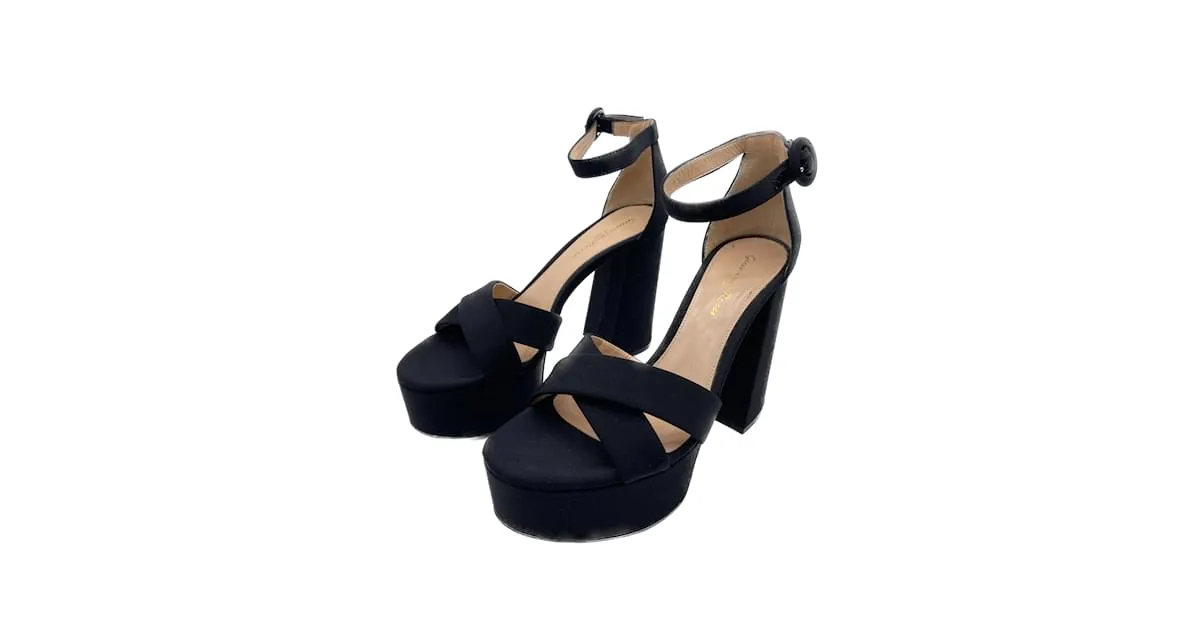 GIANVITO ROSSI Sandalias T.UE 37.5 paño Negro 
