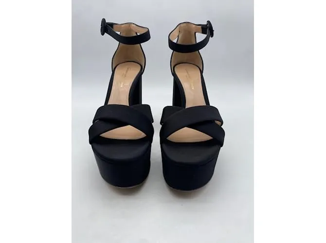 GIANVITO ROSSI Sandalias T.UE 37.5 paño Negro 