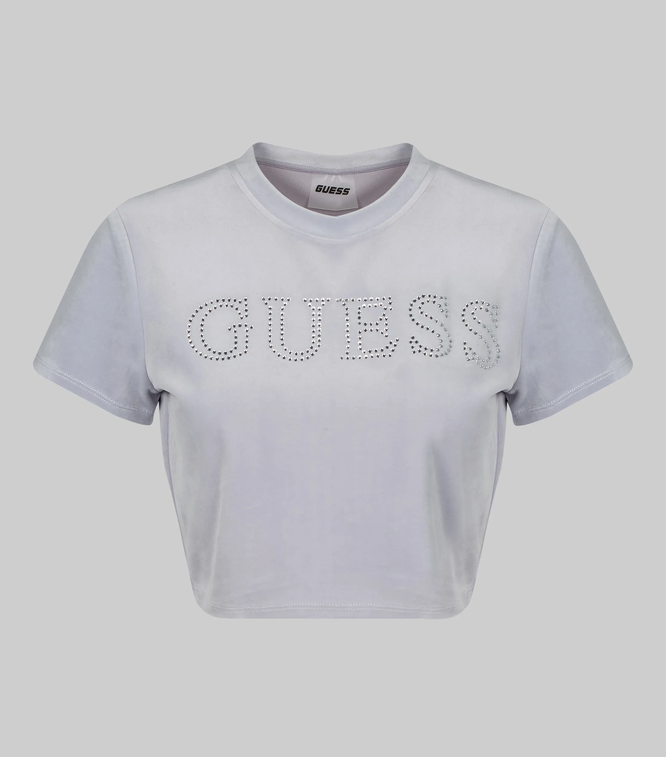 Guess Playera crop top de cuello redondo y manga corta Mujer