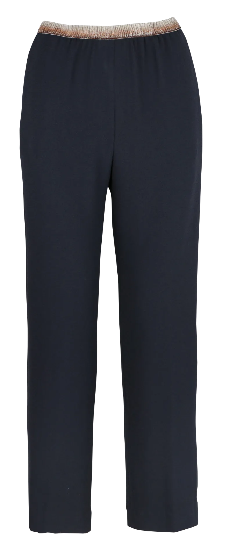 HARTFORD PRUNELLOR  PANTALóN RECTO CON CINTURA DORADA EN AZUL