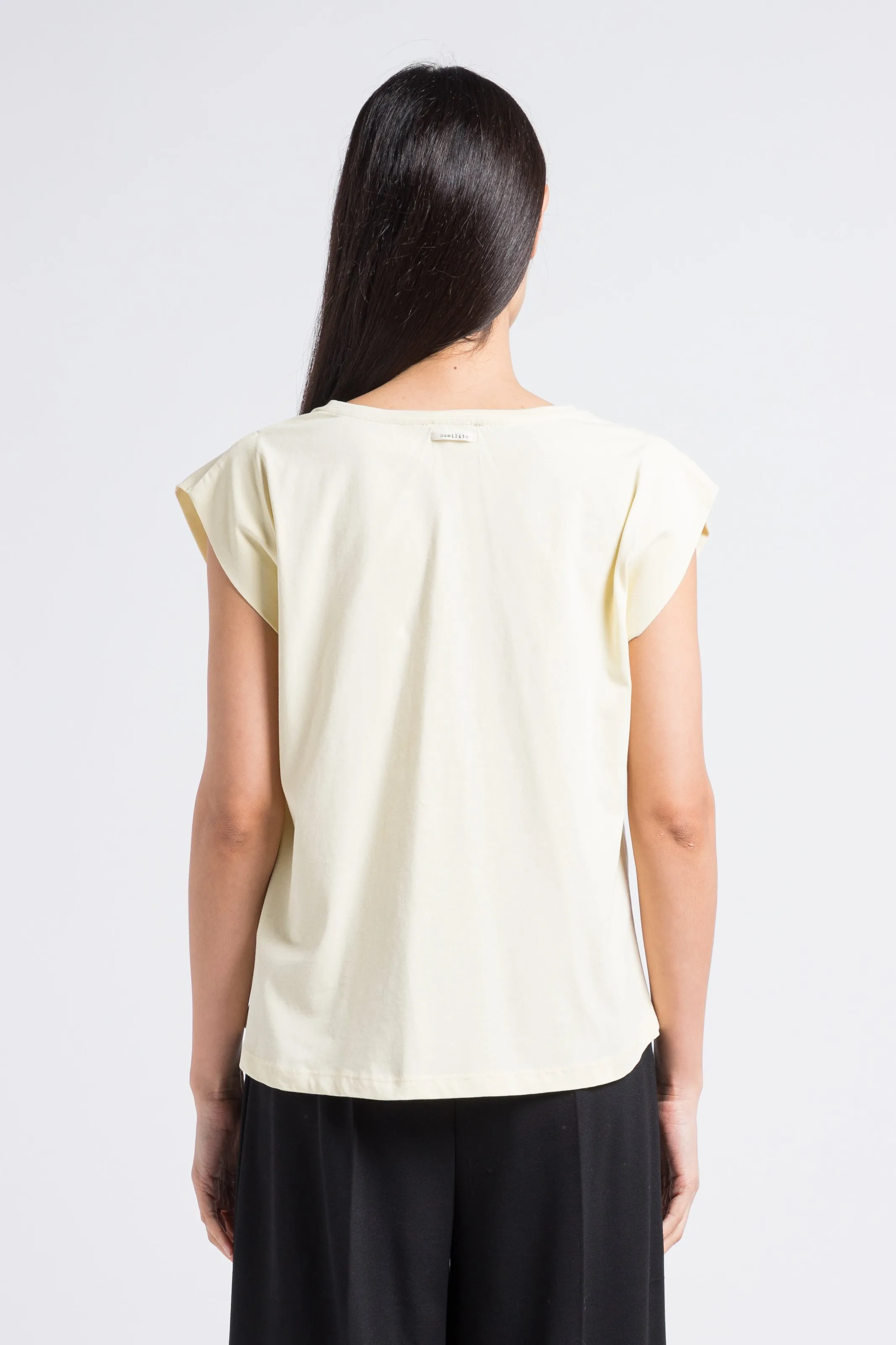 HUMILITY Camiseta con sisas bajas de algodón en blanco
