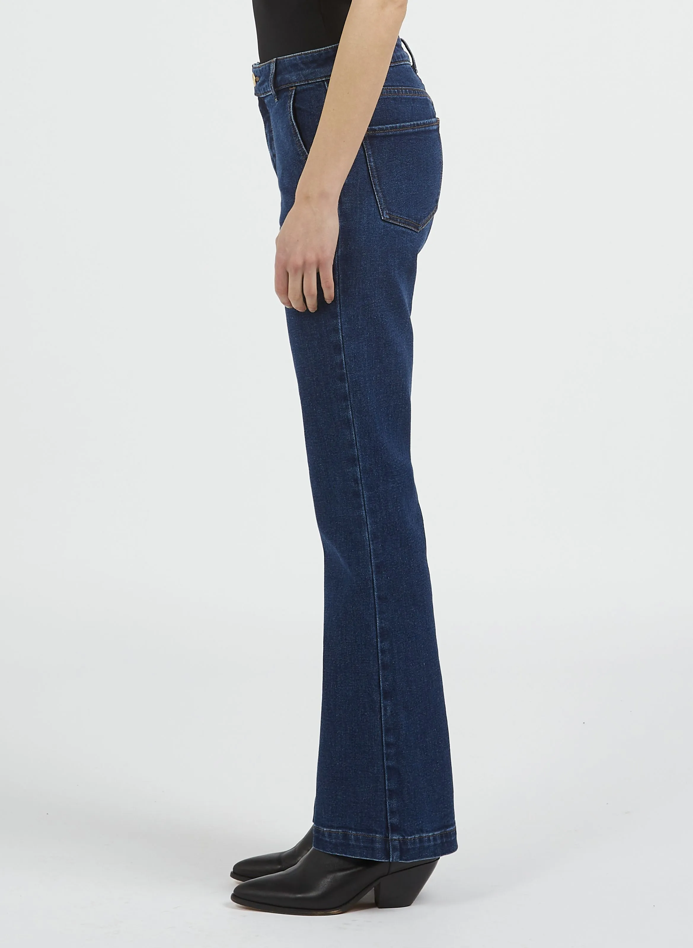 I CODE Pantalón acampanado de mezcla de algodón en azul