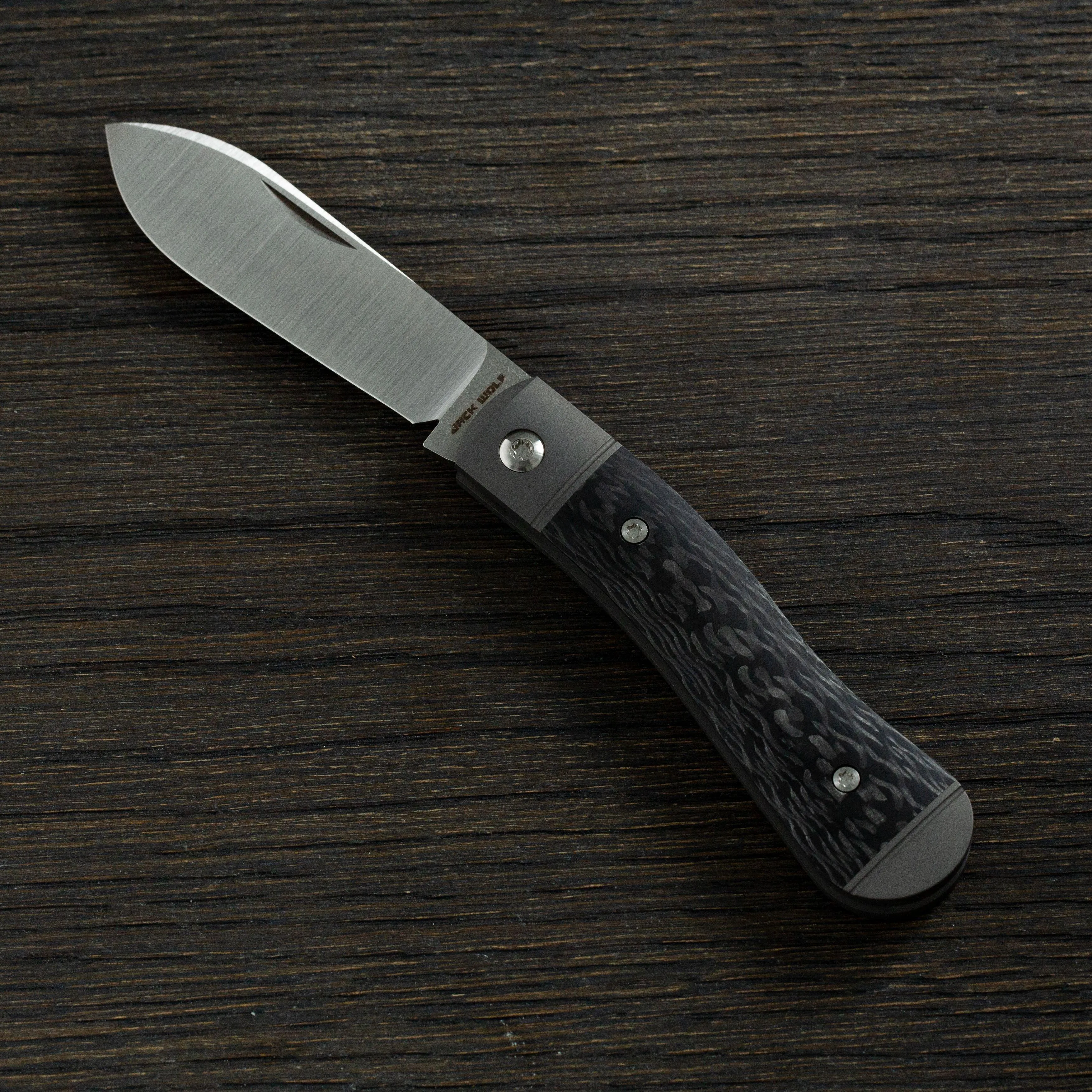 JACK WOLF K9 JACK, TWILL CARBON FIBRE K901TWL NAVAJA SLIPJOINT