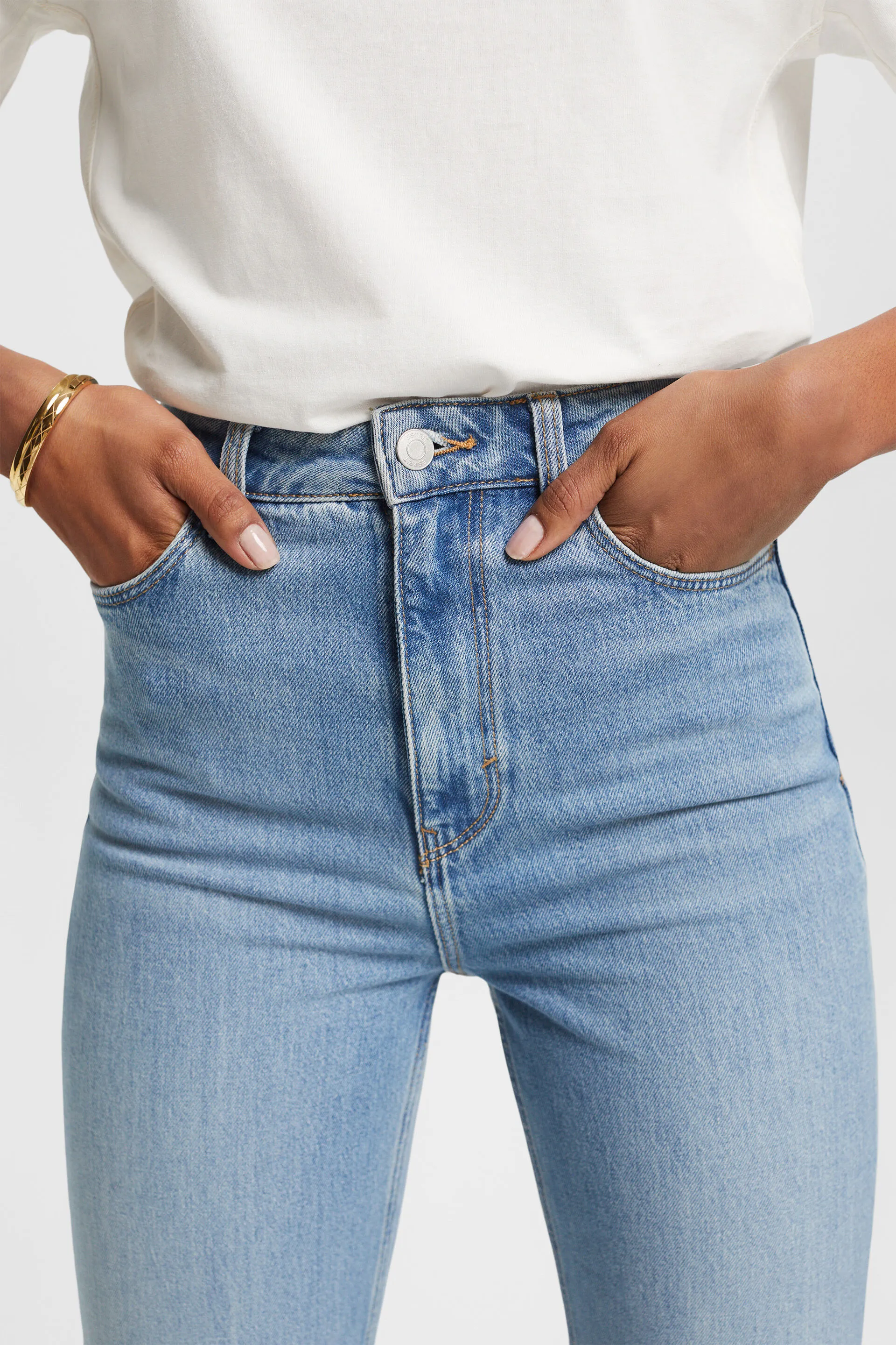 Jeans cropped estilo años 80 con dobleces, TENCEL™