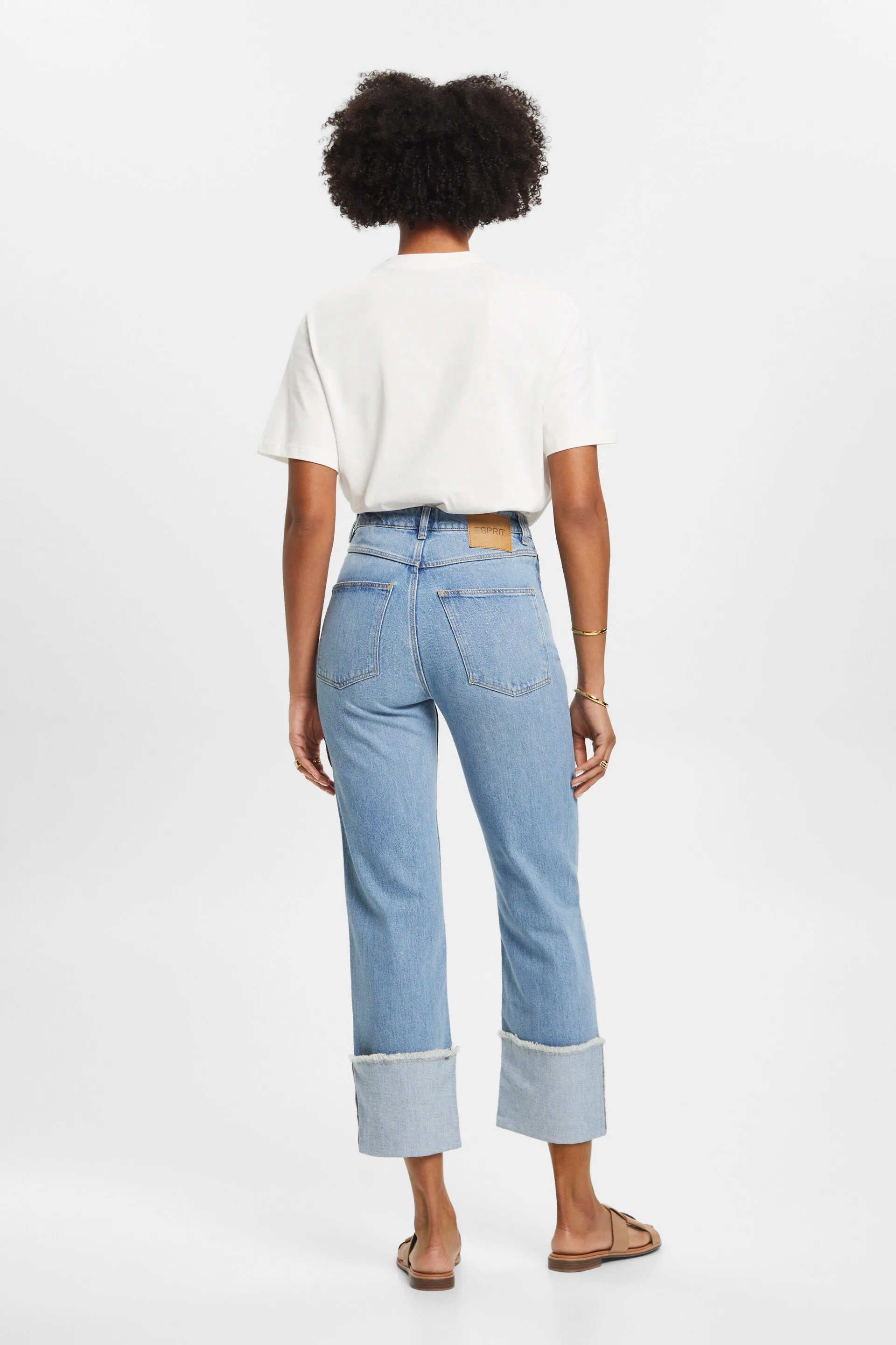 Jeans cropped estilo años 80 con dobleces, TENCEL™