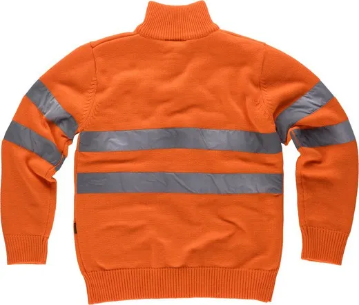 Jersey media cremallera de alta visibilidad Naranja