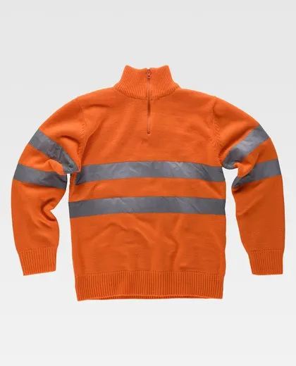 Jersey media cremallera de alta visibilidad Naranja