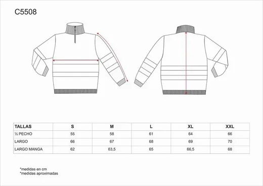 Jersey media cremallera de alta visibilidad Naranja