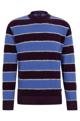 Jersey relaxed fit de algodón con rayas tejidas