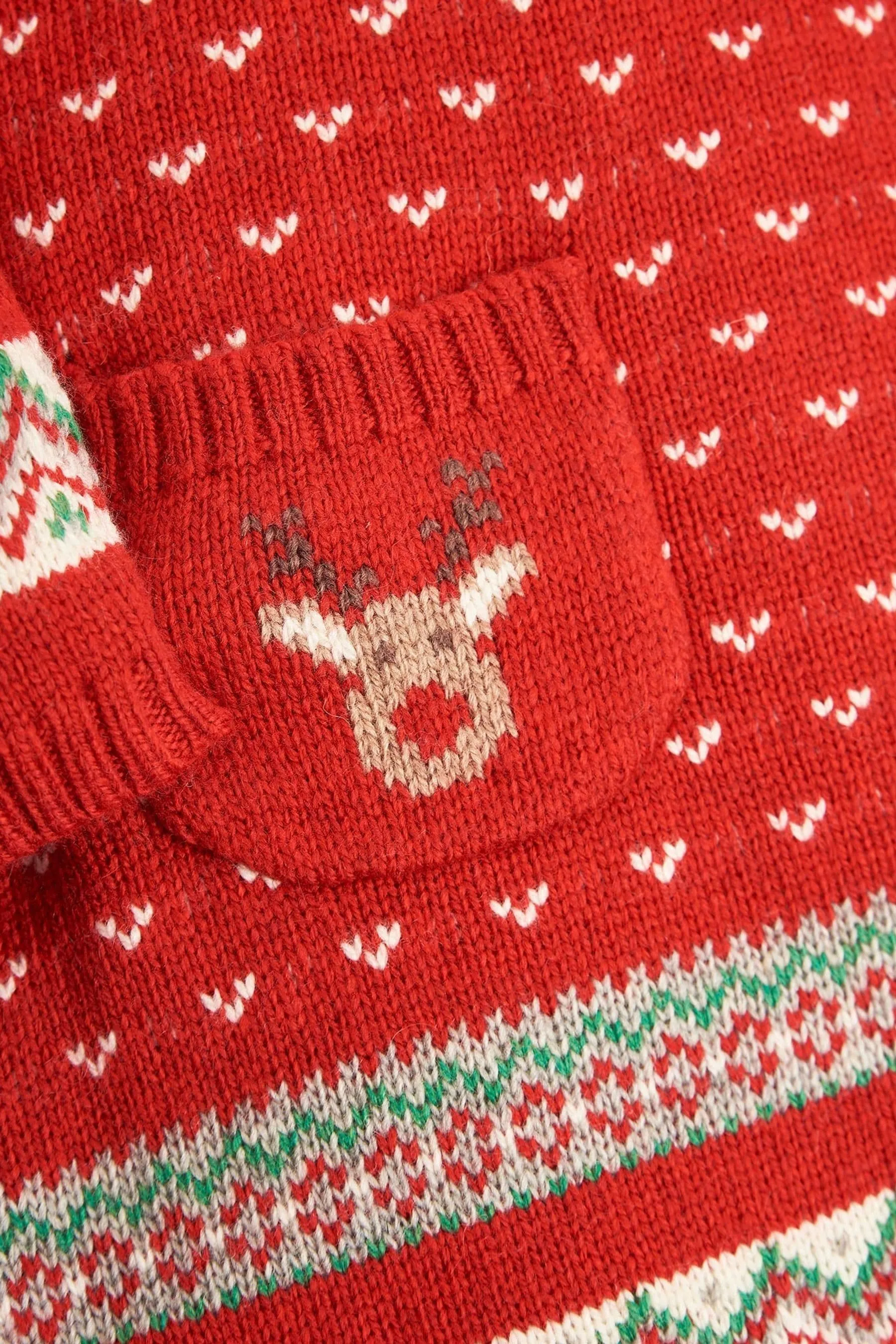 JoJo Maman Bébé Reindeer Fair Isle Vestido de punto
