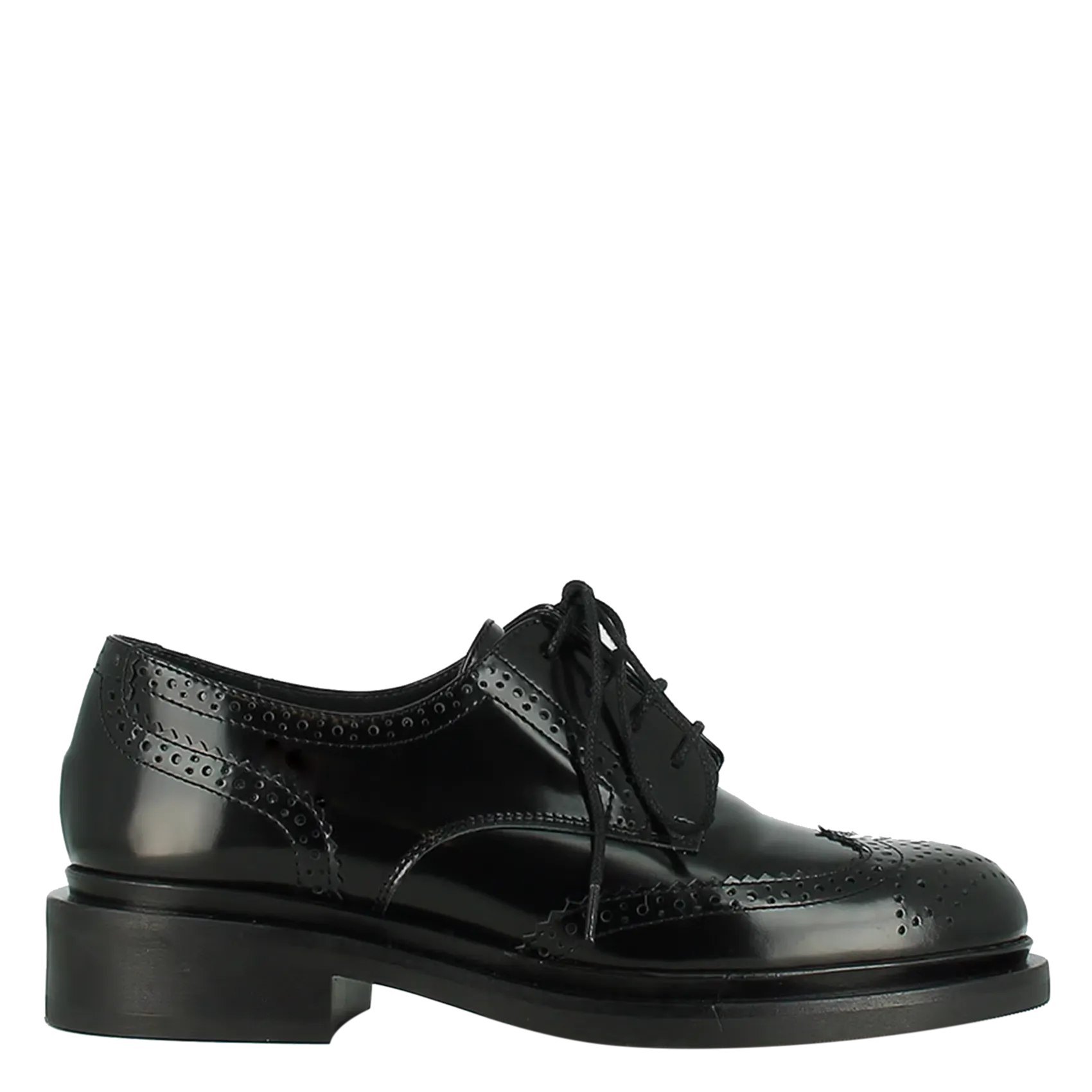 JONAK DUERMO  ZAPATOS DERBY PERFORADOS DE CUERO BRILLANTE EN NEGRO
