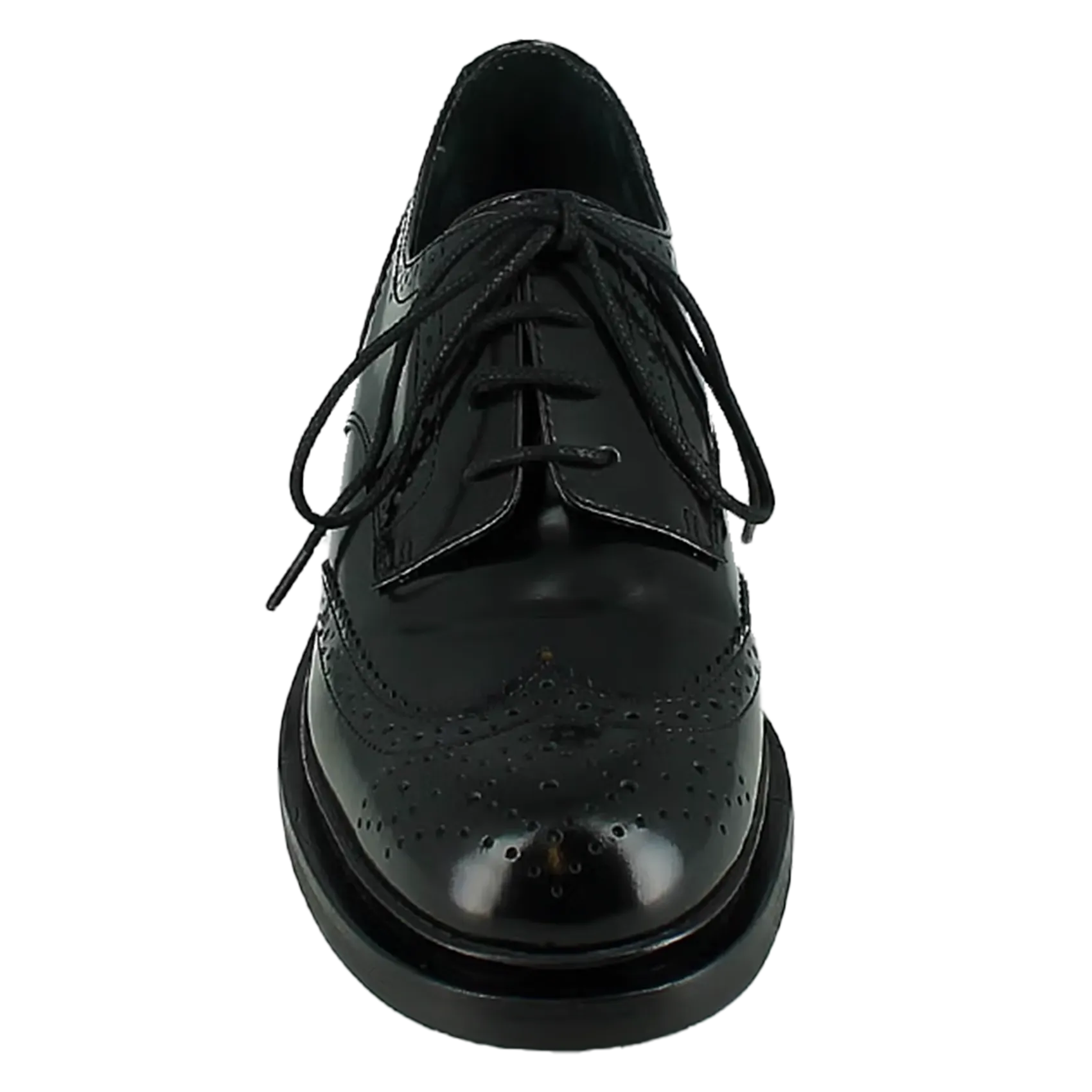 JONAK DUERMO  ZAPATOS DERBY PERFORADOS DE CUERO BRILLANTE EN NEGRO