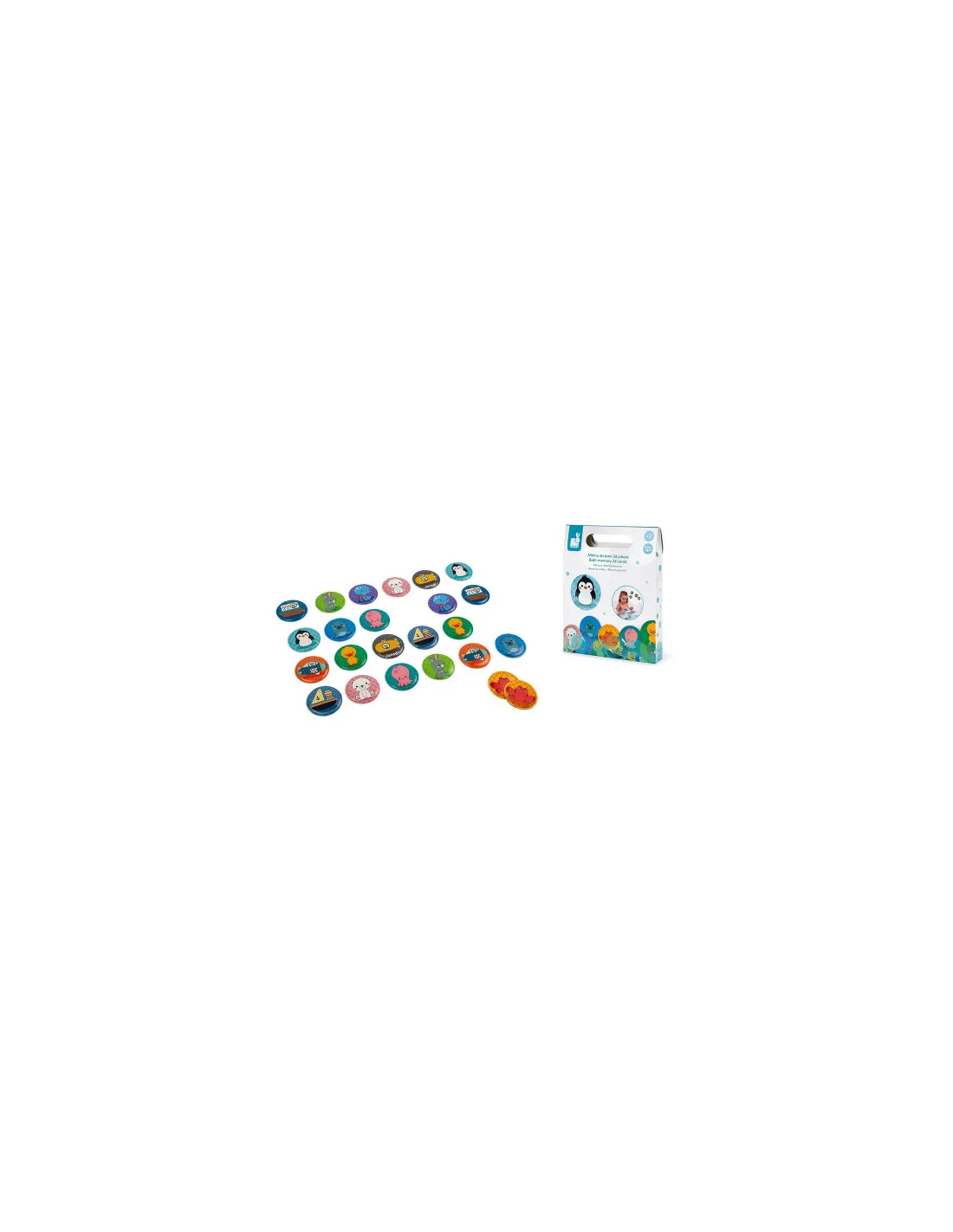 Juego memoria 24 cartas para el baño de Janod