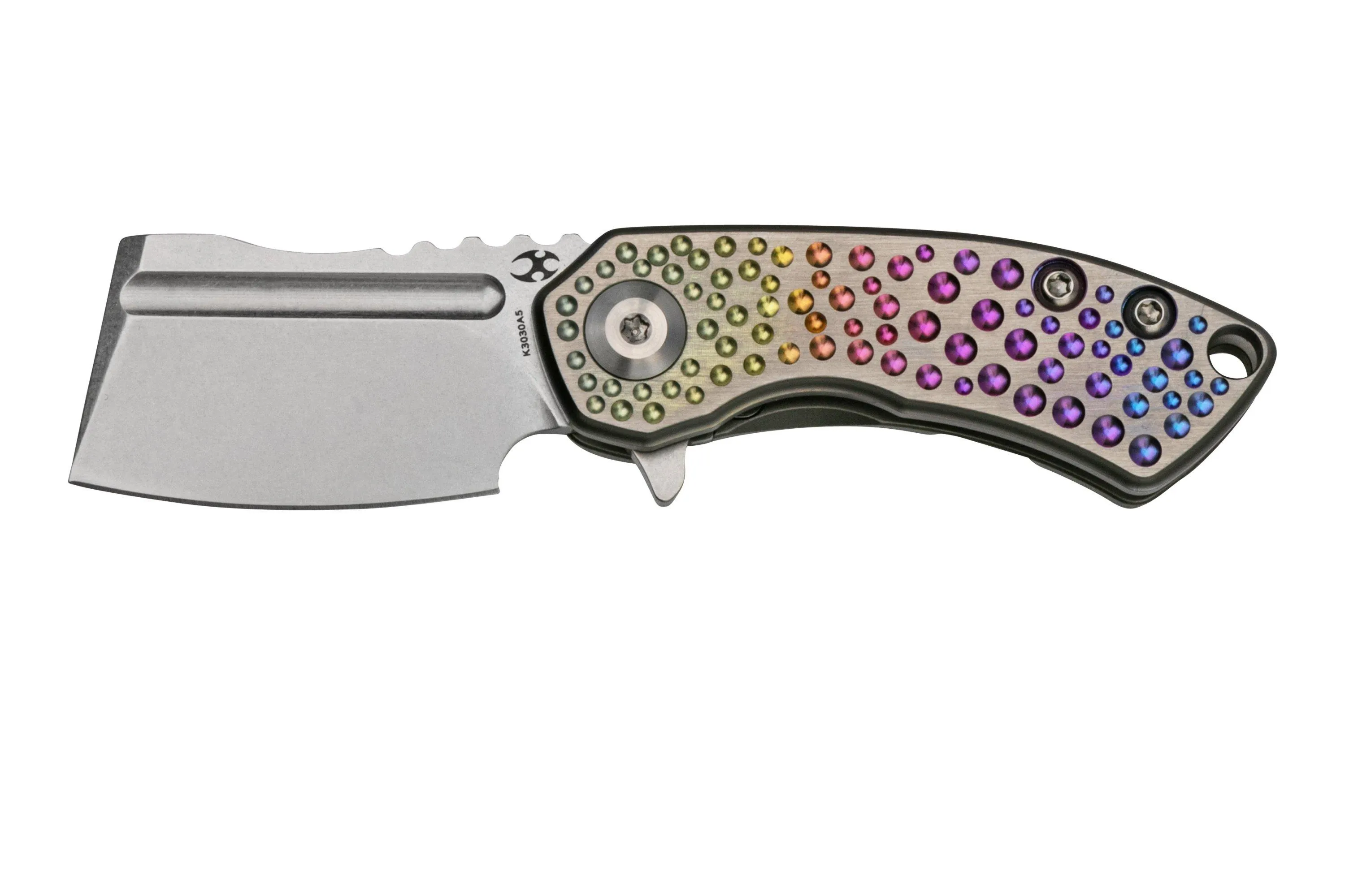 KANSEPT MINI KORVID K3030A5 STONEWASHED CPMS35VN, GRADIENT TITANIUM NAVAJA, DISEñO JUSTIN KOCH