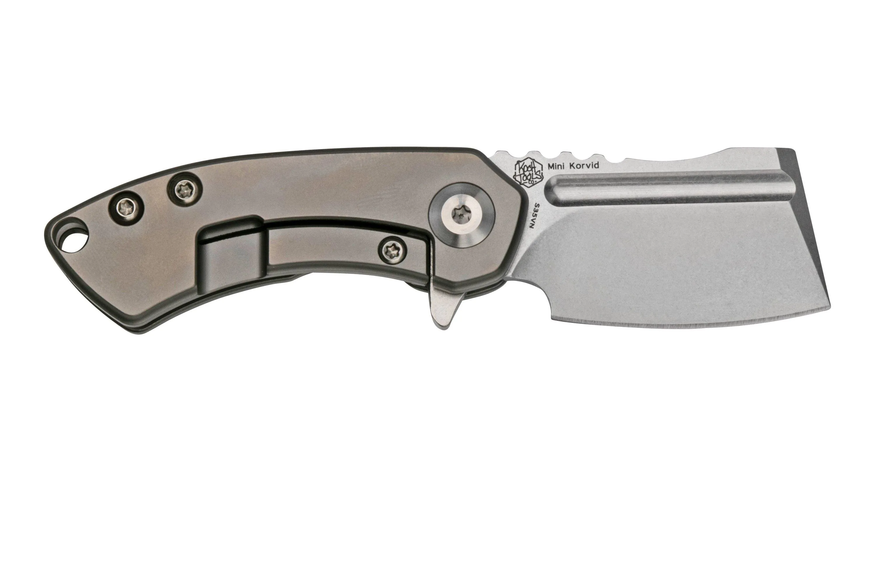 KANSEPT MINI KORVID K3030A5 STONEWASHED CPMS35VN, GRADIENT TITANIUM NAVAJA, DISEñO JUSTIN KOCH