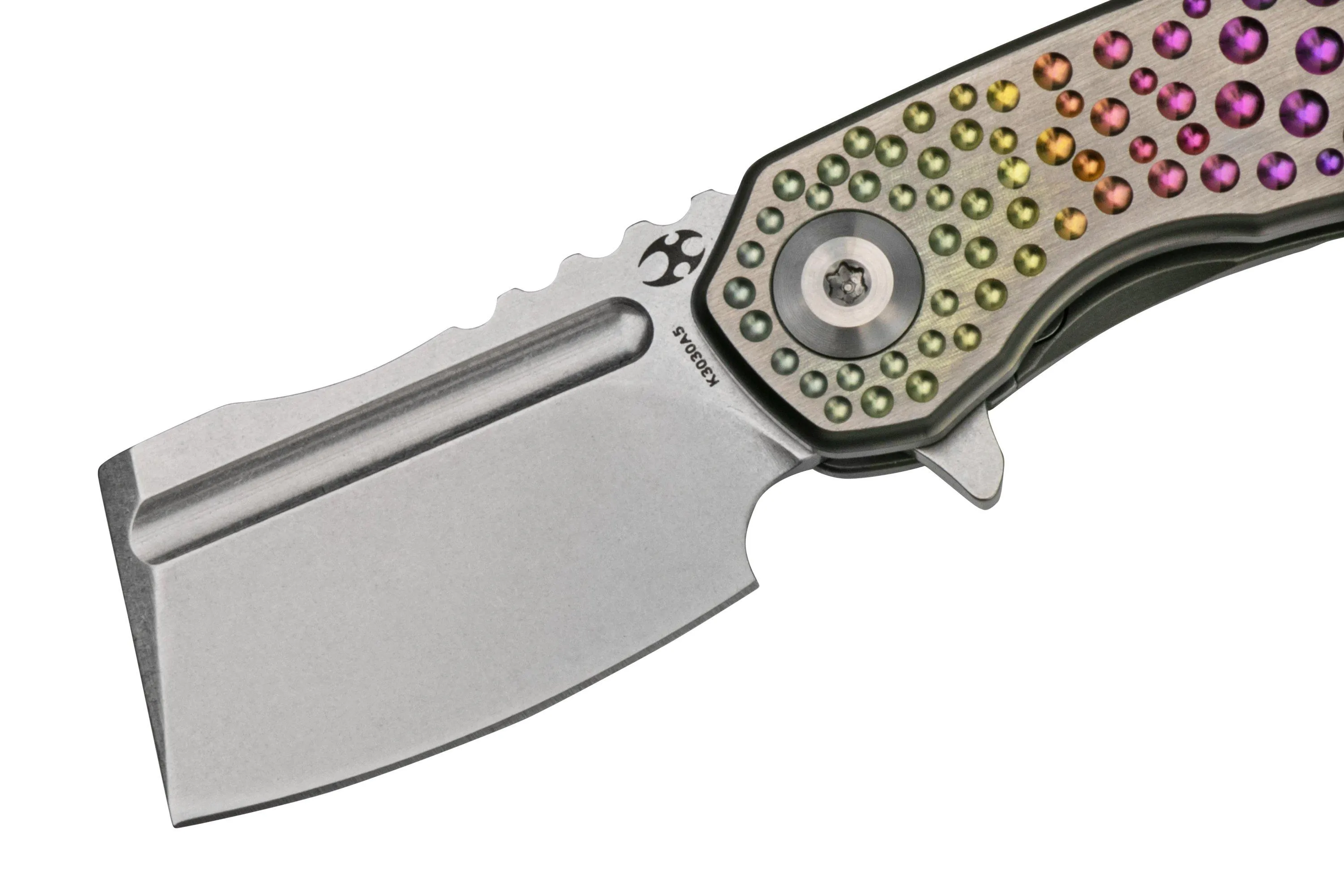 KANSEPT MINI KORVID K3030A5 STONEWASHED CPMS35VN, GRADIENT TITANIUM NAVAJA, DISEñO JUSTIN KOCH
