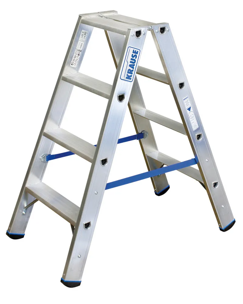 KRAUSE Escalera tijera mano aluminio, con 2 x 4 escalones