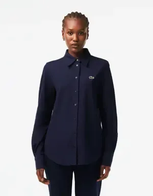 Lacoste Camisa de mujer Lacoste en piqué de algodón con cuello francés